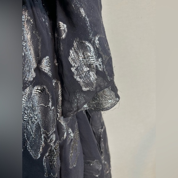 Elegant Silver Floral Maxi Dress - Picture 12 of 12